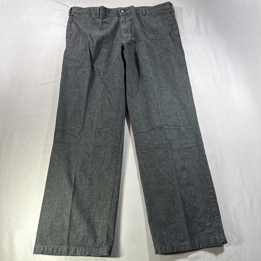 Dockers Signature Khaki D2 Straight Fit Pinstripe Pants Mens 40x32 Gray Cotton